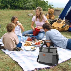 Lospitch 25L Kühltasche Faltbar Kühlkorb Kühlbox Isoliertasche Thermotasche Picknicktasche Für Lebensmitteltransport, Grau -Küchenbedarf Laden 00e7b6e3b60045f093502d7d8de83b81