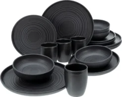CreaTable 23860 Kombiservice Uno Für 4 Personen, Steinzeug, Schwarz (1 Set, 16-teilig) 15 CreaTable 23860 Kombiservice Uno Für 4 Personen, Steinzeug, Schwarz (1 Set, 16-teilig) -Küchenbedarf Laden 01da68474a60104472e058643999d157