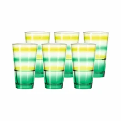 Leonardo EVENT Trinkglas Grün Gestreift330ml 6er Set - A