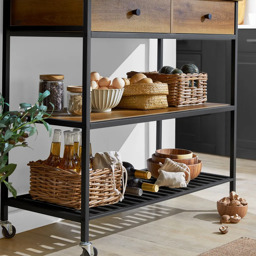 SoBuy FKW112-PF Küchenwagen Servierwagen Küchenregal Kücheninsel Flurschrank Sideboard Beistelltisch Rollwagen Industrie-Design BHT Ca.: 100x93x45cm 10 SoBuy FKW112-PF Küchenwagen Servierwagen Küchenregal Kücheninsel Flurschrank Sideboard Beistelltisch Rollwagen Industrie-Design BHT Ca.: 100x93x45cm – Bild 8