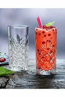 Pasabahce Timeless 520205 Longdrink Glas Wassergläser Kristall Design 4´er Set Transparent 365 Ml -Küchenbedarf Laden 06fb601a0630459f07c7117b9d7c170d