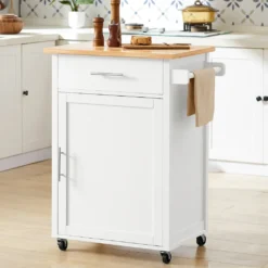 SoBuy FKW102-WN Küchenwagen Mit Arbeitsplatte Servierwagen Beistellwagen Rollwagen Getränkewagen Fürs Büro BHT Ca.: 68x90x46cm -Küchenbedarf Laden 09a667fea5d8ded706d4c092d6cf0905