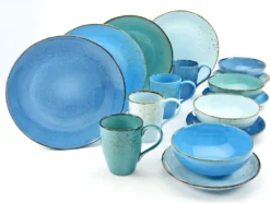 CreaTable 20157 Kombiservice Nature Collection Aqua Für 4 Personen, Steinzeug, Aqua (1 Set, 16-teilig) -Küchenbedarf Laden 09e7126c0d3309f426f2c8efc4a229d8