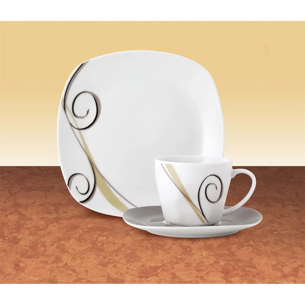 Van Well 18tlg. Kaffeeservice Porzellan Weiß 18 Tlg. 4 Van Well 18tlg. Kaffeeservice Porzellan Weiß 18 Tlg. – Bild 2