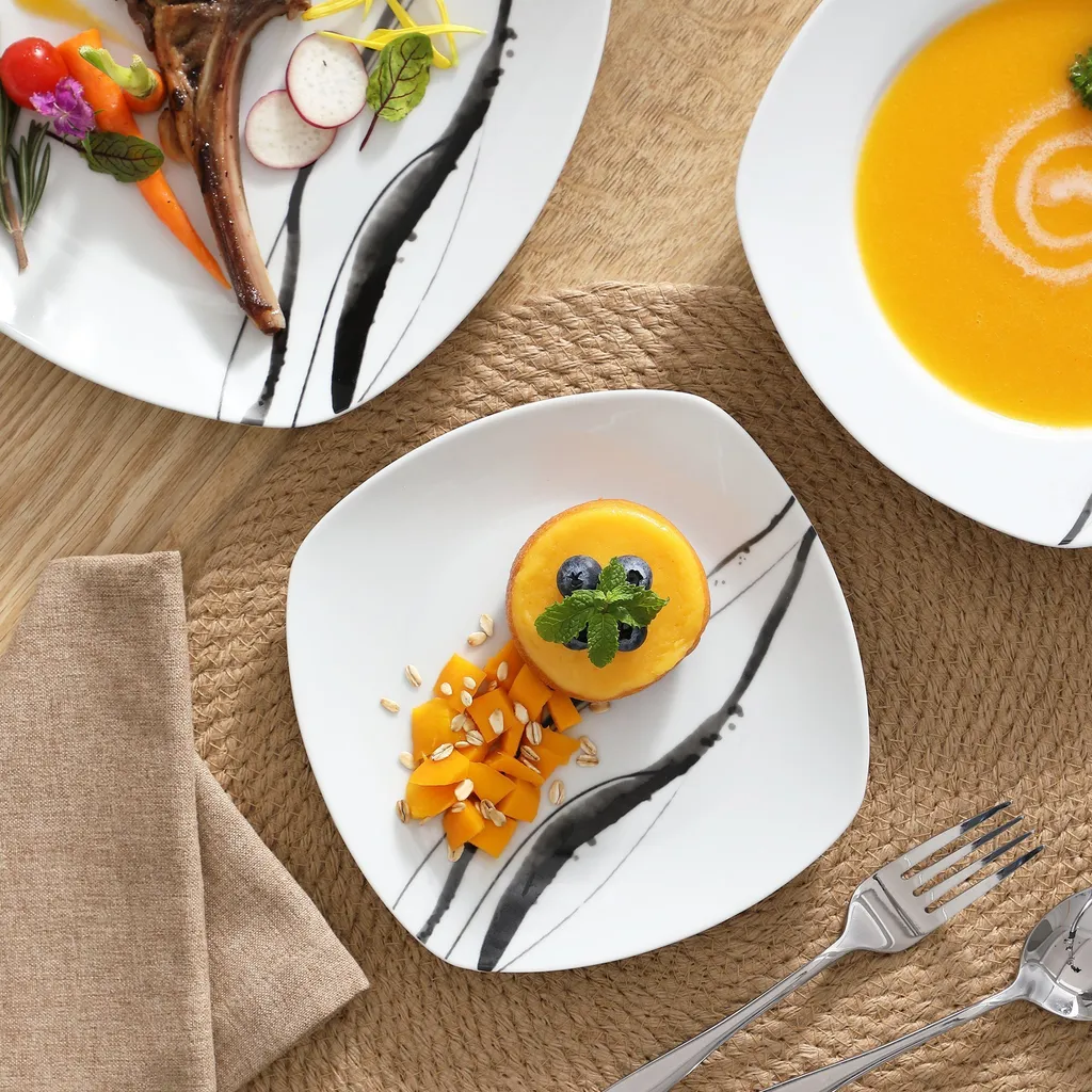 VEWEET, Tafelservice 'Teresa' Aus Porzellan, 36-teilig Geschirrset, Kombiservice Mit Dessertteller, Speiseteller Und Suppenteller 6 VEWEET, Tafelservice 'Teresa' Aus Porzellan, 36-teilig Geschirrset, Kombiservice Mit Dessertteller, Speiseteller Und Suppenteller – Bild 4