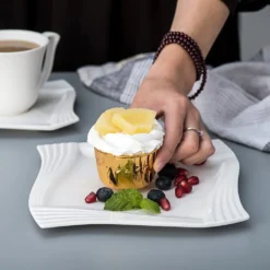 MALACASA, Serie Amparo, 36 Teilig Set Cremeweiß Porzellan Kaffeeservice Dessertteller Kaffeetasse Mit Untertasse -Küchenbedarf Laden 0e945275cdfde157edef1d5dd4015371