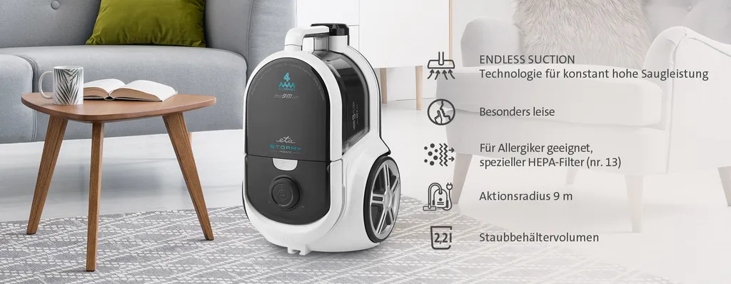 ETA STORMY HOME Beutelloser Staubsauger ETA051790000, 800W, HEPA Filtr, ECO Motor, Endless Suction, 360° Schwenkbares Rad 7 ETA STORMY HOME Beutelloser Staubsauger ETA051790000, 800W, HEPA Filtr, ECO Motor, Endless Suction, 360° Schwenkbares Rad – Bild 5
