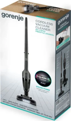 Gorenje SVC216FGD, Trocken, HEPA, 78 DB, Schwarz, Akku, 60 Min -Küchenbedarf Laden 17098f05d2ec4b380c13bc7115ad6ca5