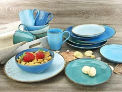 CreaTable 20157 Kombiservice Nature Collection Aqua Für 4 Personen, Steinzeug, Aqua (1 Set, 16-teilig) -Küchenbedarf Laden 17df9a7b1b72c4536f69770a70736140