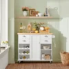 SoBuy KNL03-WN Küchenwagen Kücheninsel Mit 1 Handtuchhalter Küchenschrank Rollwagen Sideboard Auf Rollen Küchentrolley Servierwagen Mit Flaschenablagen Und Schublade BHT Ca.: 107x93x45cm -Küchenbedarf Laden 1a41f73a8e8a27441e2ea22952d90fef