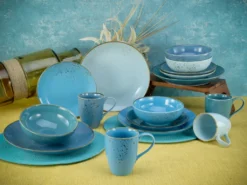 CreaTable 20157 Kombiservice Nature Collection Aqua Für 4 Personen, Steinzeug, Aqua (1 Set, 16-teilig) -Küchenbedarf Laden 1b24d85b40c71ddc26dd7f6247545331
