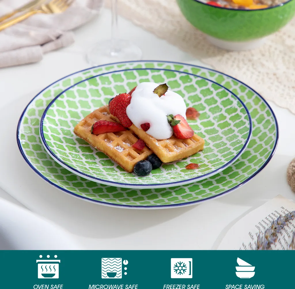 Vancasso Macaron Porzellan Kombiservice, 16 Teilig Geschirrset, Mit Je 4 Speiseteller, Dessertteller, Müslischalen Und Kaffeebecher Für 4 Personen 5 Vancasso Macaron Porzellan Kombiservice, 16 Teilig Geschirrset, Mit Je 4 Speiseteller, Dessertteller, Müslischalen Und Kaffeebecher Für 4 Personen – Bild 3