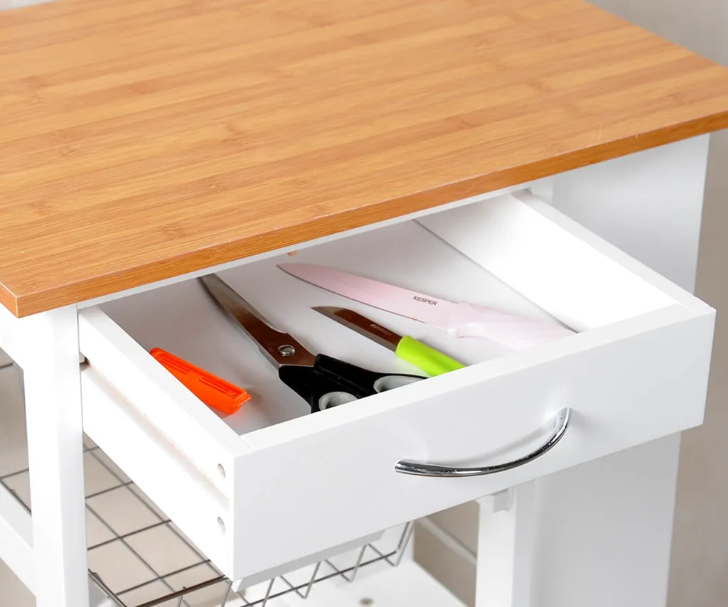 Küchenwagen, 3 Ablagen, Weiß, KESPER 6 Küchenwagen, 3 Ablagen, Weiß, KESPER – Bild 4