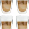 Latte Macchiato-Gläser 400ml Doppelwandig Isolierglas Extra Lang Warmhaltend Maße ≈9 X 14cm (4 Stück) -Küchenbedarf Laden 1d33ed196dfcb57e91b0ef4a9aec62ce