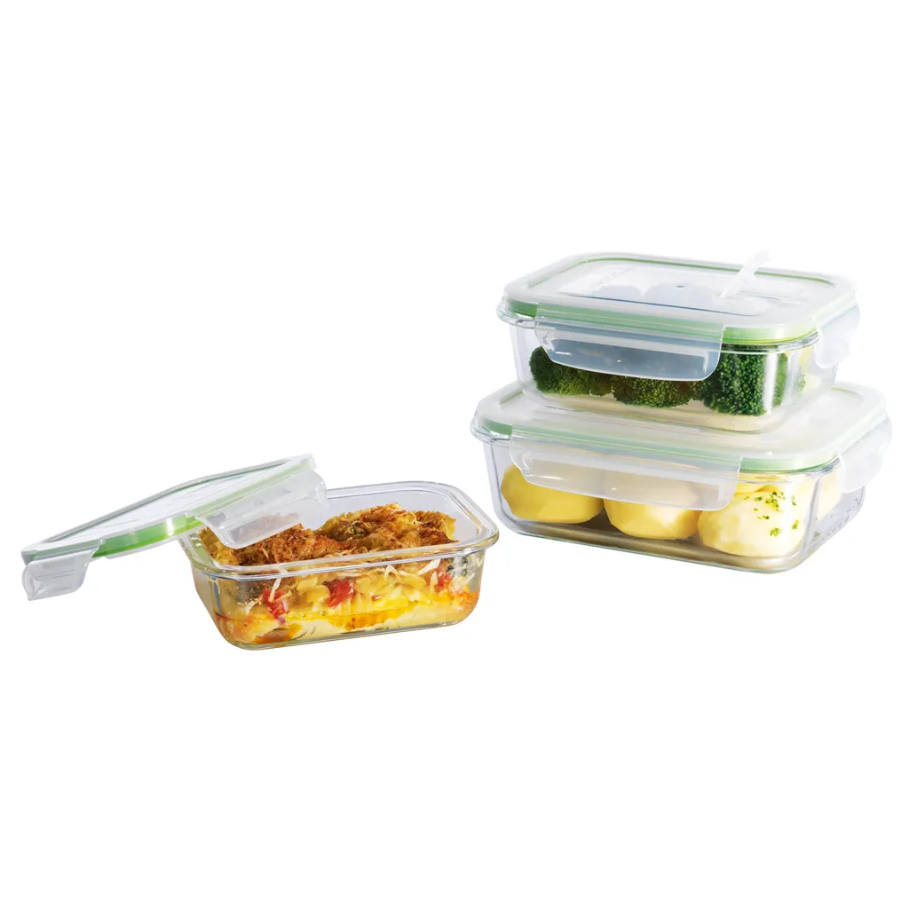 Glas Frischhaltedosen 3er Set Klick-It Gefrierdosen Lunchbox Brotdose Mikrowelle 6 Glas Frischhaltedosen 3er Set Klick-It Gefrierdosen Lunchbox Brotdose Mikrowelle – Bild 4