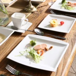 MALACASA, Serie Blance, 60 Tlg. Cremeweiß Porzellan Geschirrset Kombiservice Tafelservice Mit Je 12 Kaffeetassen, 12 Untertassen, 12 Dessertteller, 12 Suppenteller Und 12 Flachteller -Küchenbedarf Laden 1f093786941a34530537a92fbeb6d9c8