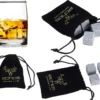 Echos 4er Whisky Steine Set Aus Granit | Wieder Verwendbar | Im Hochwertigem Stoffbeutel | -Küchenbedarf Laden 21fc342033387ab33593b9947c22ec86