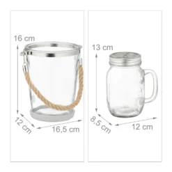 Relaxdays 4 Trinkgläser Mit Deckel Und Zubehör -Küchenbedarf Laden 22daa7b2a704e38783e04d30198dc0c8