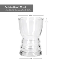 6tlgSet Barista-Gläser Espresso Tee Kaffee 120ml Glas Theke Mini-Bar Servier-Geschirr Tafel Gastro -Küchenbedarf Laden 26f093f43d8f5d23a730b09824a9f6d4