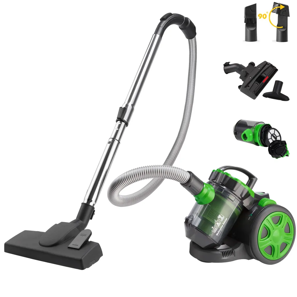 Monzana Staubsauger Beutellos Zubehör HEPA-Filter 700 W Leistungsstark 8 M Radius Haushalt Bodenstaubsauger Multi Zyklon, Farbe:grün 3 Monzana Staubsauger Beutellos Zubehör HEPA-Filter 700 W Leistungsstark 8 M Radius Haushalt Bodenstaubsauger Multi Zyklon, Farbe:grün