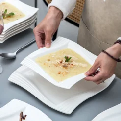 MALACASA, Serie Amparo, Cremeweiß Porzellan Tafelservice 12 Tlg. Set Speiseteller Und Suppenteller Geschirrset Für 6 Personen -Küchenbedarf Laden 2a5547db50f3da66cab28b9c953b5148