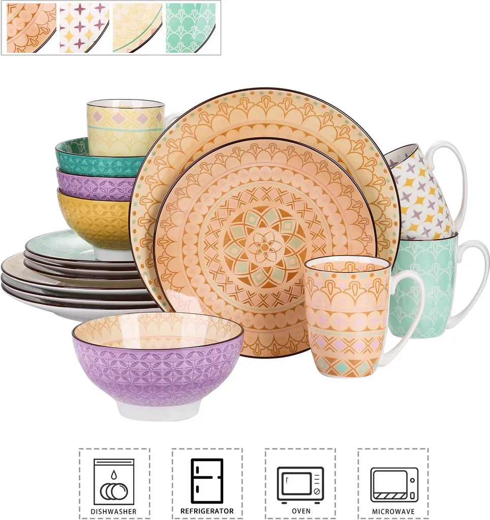 Vancasso Tafelservice Porzellan, Tulip Elegantes Geschirrset, 48 Teilig Kombiservice Mit Speiseteller, Dessertteller, Müslischalen Und Kaffeebecher Für 12 Personen 5 Vancasso Tafelservice Porzellan, Tulip Elegantes Geschirrset, 48 Teilig Kombiservice Mit Speiseteller, Dessertteller, Müslischalen Und Kaffeebecher Für 12 Personen – Bild 3