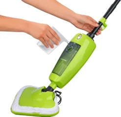 CLEANmaxx Dampfbesen 1000W Grün Bodenpflege Inkl. Messbecher Mikrofasertuch -Küchenbedarf Laden 2cb63219cd658b05e53064982508f6a9