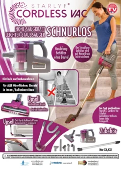 Starlyf® Cordless Vac Turbobürste - Rotierende Bürste Mit LED Licht Aus Der TV Werbung -Küchenbedarf Laden 2dea196ff0c3655721d0f0daea2cd252