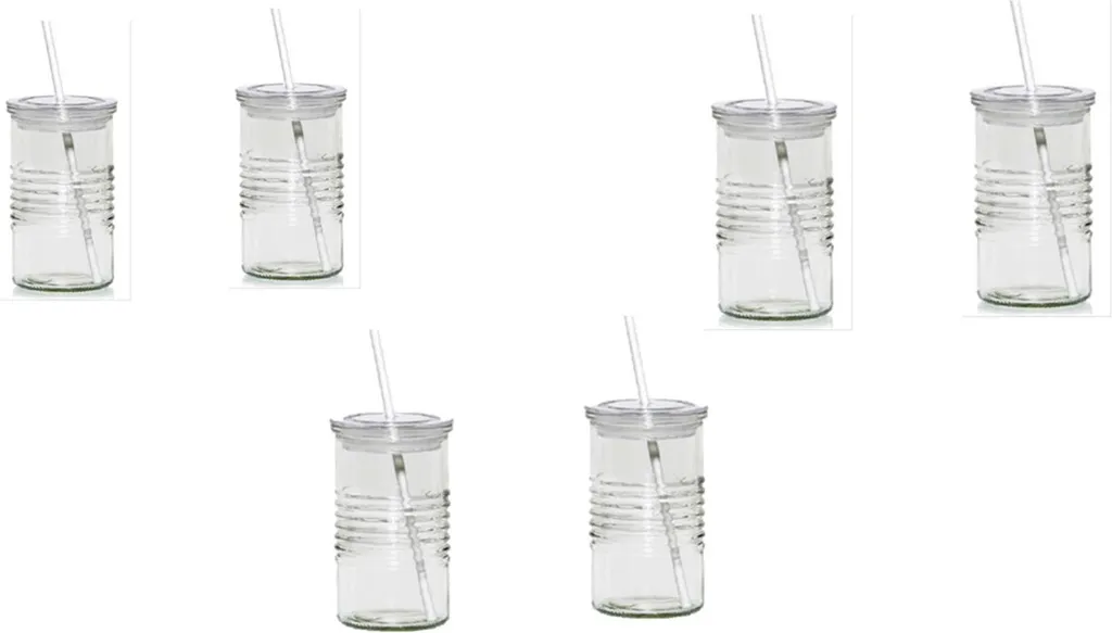 6 Stück Trinkgläser Mit Strohhalm Wiederverwendbar Glas Gläser 3 6 Stück Trinkgläser Mit Strohhalm Wiederverwendbar Glas Gläser