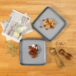 LOVECASA Tafelservice, 4-tlg Set Quadratische Speiseteller Aus Steingut, Flachteller, Frühstücksteller Für 4 Personen, Grau 17 LOVECASA Tafelservice, 4-tlg Set Quadratische Speiseteller Aus Steingut, Flachteller, Frühstücksteller Für 4 Personen, Grau -Küchenbedarf Laden 323f8c14ef917b9435e5ac79b69e94cf