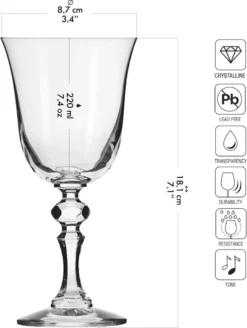 KROSNO Krista Kleine Rotweingläser, 6er-Set, 220 Ml -Küchenbedarf Laden 3427006fb051c17bf5db21db1d8fa36f