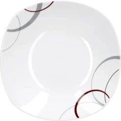 Tafelservice Palazzo 12tlg. - Weiß MitNachbildung-Kreisen In Grau Und Dunkelrot - Für 6 Personen 10 Tafelservice Palazzo 12tlg. - Weiß MitNachbildung-Kreisen In Grau Und Dunkelrot - Für 6 Personen -Küchenbedarf Laden 359508a836fdd14af2712d14574324ad