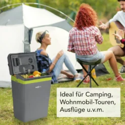 MAXXMEE Kühlbox - Wahlweise Via Netzkabel Oder KFZ-Anschluss - 22l Volumen - Grau/limegreen Kühlbox Camping Kühlschrank 22L Auto 12V 230V Thermobox Elektrisch Picknick Grau -Küchenbedarf Laden 35cad74ad44f552ff81634ddb78f458e