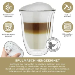 Creano Doppelwandige Gläser 250ml „DG-V“, 2er Set, Thermoglas Doppelwandig Aus Borosilikatglas, Kaffeegläser, Teegläser, Latte Gläser, Doppelwandgläser 11 Creano Doppelwandige Gläser 250ml „DG-V“, 2er Set, Thermoglas Doppelwandig Aus Borosilikatglas, Kaffeegläser, Teegläser, Latte Gläser, Doppelwandgläser -Küchenbedarf Laden 37f499bdcf64c0738dcf48c4bde6db1f