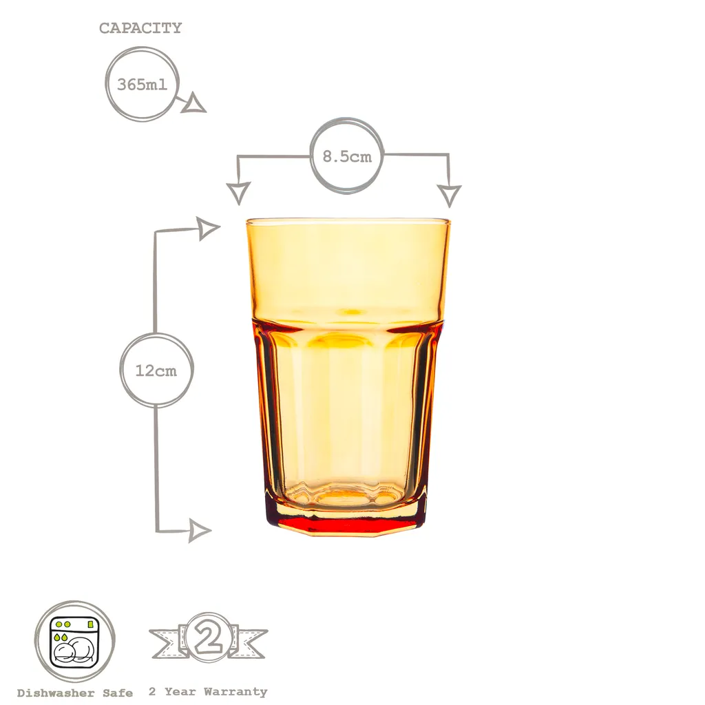 Rink Drink 6 Stück Farbige Gläser Highball-Set - Vibrant Multicolored Partei-Cocktail-Trinken Tumblers - 365ml - 6 Farben 5 Rink Drink 6 Stück Farbige Gläser Highball-Set - Vibrant Multicolored Partei-Cocktail-Trinken Tumblers - 365ml - 6 Farben – Bild 3