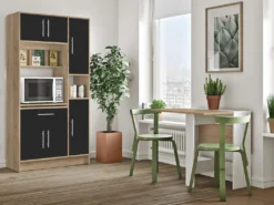 Küchenbuffet Buffetschrank Mit 5 Türen & 1 Schublade - Schwarz & Eichefarben - MADY -Küchenbedarf Laden 3fda96d3e644e0fb64a8e6f6c90210d5