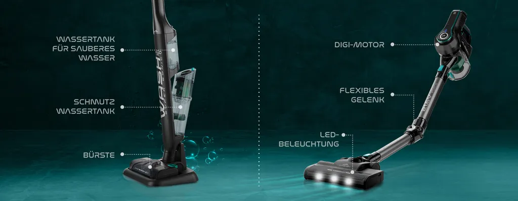 ETA SUPERSONIC WASH ETA523190000 Multifunktionaler Handstaubsauger, 135 W, 21,6 V Li-Ion-Akku, Digitalmotor, LED-Beleuchtung, HEPA-Filter, Saugt, Reinigt Tief, Trocknet, Wischt 8 ETA SUPERSONIC WASH ETA523190000 Multifunktionaler Handstaubsauger, 135 W, 21,6 V Li-Ion-Akku, Digitalmotor, LED-Beleuchtung, HEPA-Filter, Saugt, Reinigt Tief, Trocknet, Wischt – Bild 6