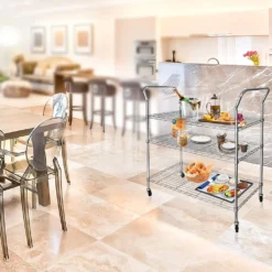 Küchenwagen Servo Verchromt 3 Etagen -Küchenbedarf Laden 416a7b08cca63e535e3ade029f4b3773