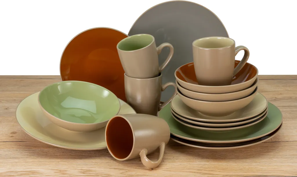 CreaTable 22563 Kombiservice Urban Jungle Für 4 Personen, Steinzeug, Mehrfarbig (1 Set, 16-teilig) 4 CreaTable 22563 Kombiservice Urban Jungle Für 4 Personen, Steinzeug, Mehrfarbig (1 Set, 16-teilig) – Bild 2