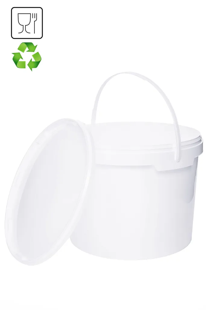 Eimer Mit Deckel Und Henkel Weiß Lebensmittelecht, Stabil, Luftdicht - Plastikeimer Mit Griff Bügel Lebensmitteleimer, Anzahl:10, Farbe:Weiß, Größe:5L 6 Eimer Mit Deckel Und Henkel Weiß Lebensmittelecht, Stabil, Luftdicht - Plastikeimer Mit Griff Bügel Lebensmitteleimer, Anzahl:10, Farbe:Weiß, Größe:5L – Bild 4