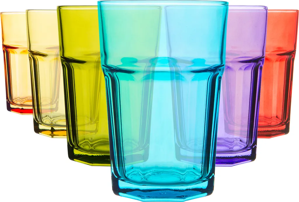 Rink Drink 6 Stück Farbige Gläser Highball-Set - Vibrant Multicolored Partei-Cocktail-Trinken Tumblers - 365ml - 6 Farben 3 Rink Drink 6 Stück Farbige Gläser Highball-Set - Vibrant Multicolored Partei-Cocktail-Trinken Tumblers - 365ml - 6 Farben