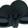 CreaTable 23860 Kombiservice Uno Für 4 Personen, Steinzeug, Schwarz (1 Set, 16-teilig) -Küchenbedarf Laden 435bb488bef3d9fab88f3b352072bb3f