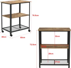 Servierwagen Barwagen Mit Ablage Beistellwagen Allzweckwagen Rollwagen Schwarz/holzfarben [en.casa] -Küchenbedarf Laden 440f20fb19d5ac855ff318c27a83e9d5