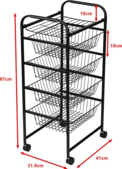 Küchenwagen ’Rudbjerg’ Mit 4 Gitterkörben Metall Schwarz 11 Küchenwagen ’Rudbjerg’ Mit 4 Gitterkörben Metall Schwarz -Küchenbedarf Laden 4503ff04e2188c1ad8b6cdcb98f9ea18