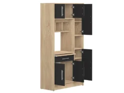 Küchenbuffet Buffetschrank Mit 5 Türen & 1 Schublade - Schwarz & Eichefarben - MADY