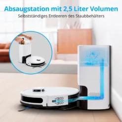 MEDION Saugroboter Mit Absaugstation Und Wischfunktion X20 SW+ (Lasernavigation, Starke 3000Pa Saugkraft, Alexa 2in1 Roboterstaubsauger, Präzise Kartenerstellung, Go & No Go Bereiche, Mehrere Etagen) -Küchenbedarf Laden 4647d1aebf123aa6884bc19c39754381