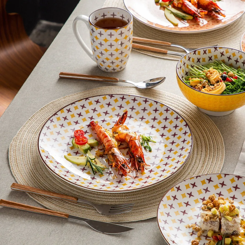 Vancasso Tafelservice Porzellan, Tulip Elegantes Geschirrset, 48 Teilig Kombiservice Mit Speiseteller, Dessertteller, Müslischalen Und Kaffeebecher Für 12 Personen 7 Vancasso Tafelservice Porzellan, Tulip Elegantes Geschirrset, 48 Teilig Kombiservice Mit Speiseteller, Dessertteller, Müslischalen Und Kaffeebecher Für 12 Personen – Bild 5