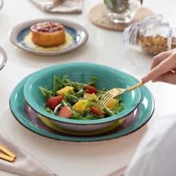 Tafelservice Steingut, Vancasso ARCO 36-teiliges Kombiservice Set, Vintage Geschirrservice Mit Je 12 Speiseteller, Kuchenteller Und Suppenteller, Für 12 Personen, Regenbogen Stil 13 Tafelservice Steingut, Vancasso ARCO 36-teiliges Kombiservice Set, Vintage Geschirrservice Mit Je 12 Speiseteller, Kuchenteller Und Suppenteller, Für 12 Personen, Regenbogen Stil -Küchenbedarf Laden 46f6df9a798794b9d6fa133999f6c0b9