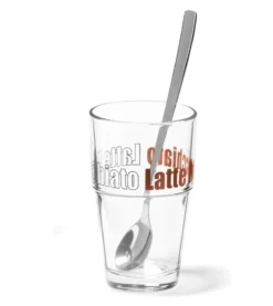 Leonardo Latte Macchiatto Becher 'Solo LM' Mit Löffel, 400ml, Ø 8,5 X 14,7cm (4er Set) -Küchenbedarf Laden 47c8f65309d774370472a9a523f0a5f6