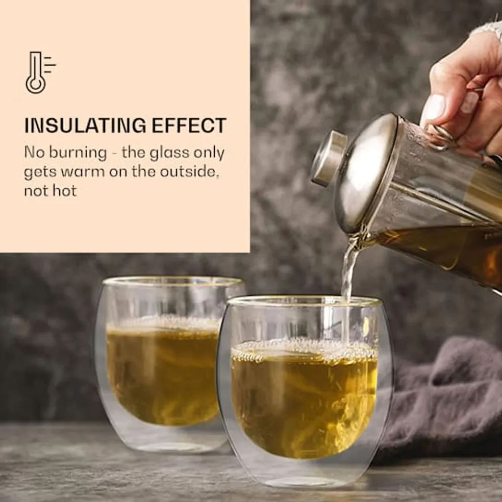 DUOS 6X 410ml Jumbo Doppelwandige Thermo-Gläser + 6X Edelstahl-LÖFFEL, Für Latte Macchiato, Cocktails, Vorspeisen By Feelino 4 DUOS 6X 410ml Jumbo Doppelwandige Thermo-Gläser + 6X Edelstahl-LÖFFEL, Für Latte Macchiato, Cocktails, Vorspeisen By Feelino – Bild 2